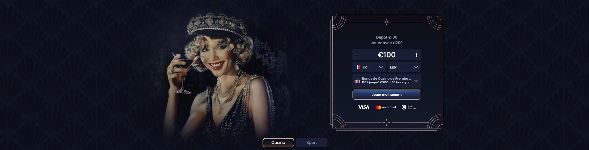 Récompense de bienvenue du casino GreatSpin Casino avec pack de dépôt initial